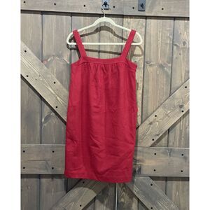 J. Crew Red‎ Wool Cashmere Blend Soft Sleeveless Dress Side Pockets Women Size 4